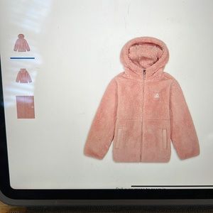 Girls REEBOK hooded monkey fleece zip up size 14/16